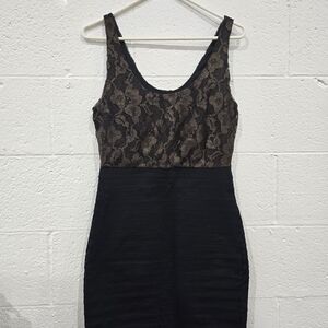 Express Black and Brown Lace Dress